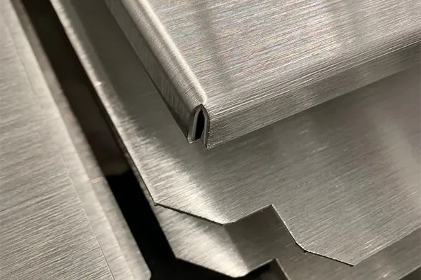 Metal brushing closeup view
