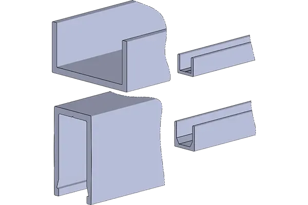 Extrusions channels design rendering