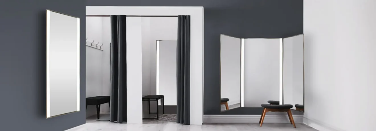 Mirrors in a dressing room